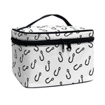 Fish Hook Pattern Print Travel Makeup Bag