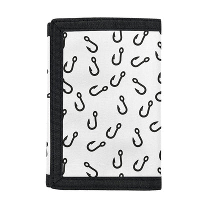 Fish Hook Pattern Print Trifold Wallet