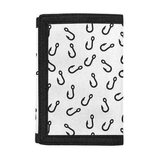 Fish Hook Pattern Print Trifold Wallet