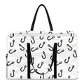 Fish Hook Pattern Print Utility Tote Bag
