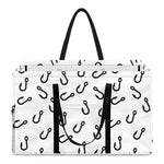 Fish Hook Pattern Print Utility Tote Bag