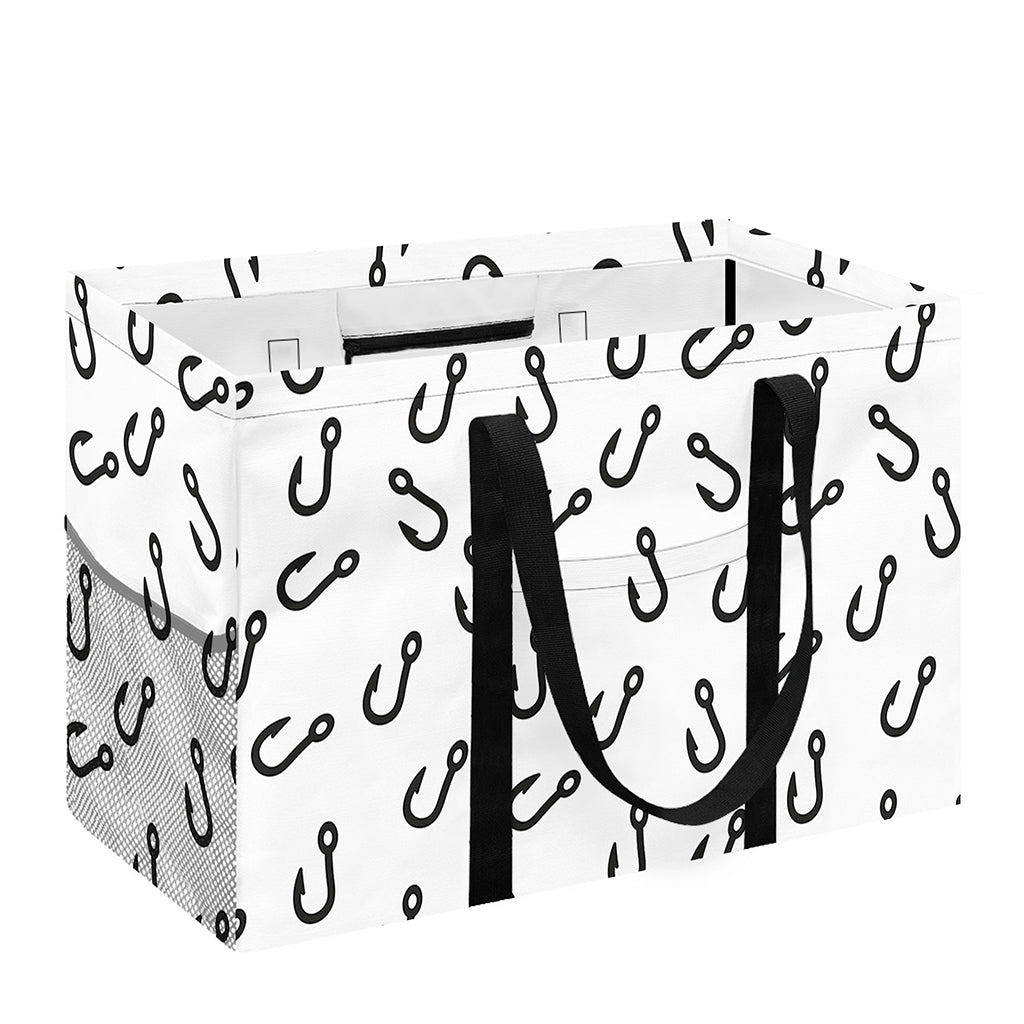 Fish Hook Pattern Print Utility Tote Bag