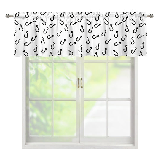 Fish Hook Pattern Print Window Valance