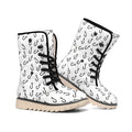 Fish Hook Pattern Print Winter Boots
