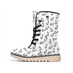 Fish Hook Pattern Print Winter Boots