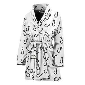 Fish Hook Pattern Print Women's Bathrobe