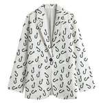 Fish Hook Pattern Print Women's Blazer