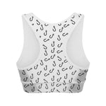 Fish Hook Pattern Print Women's Sports Bra