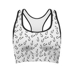 Fish Hook Pattern Print Women's Sports Bra