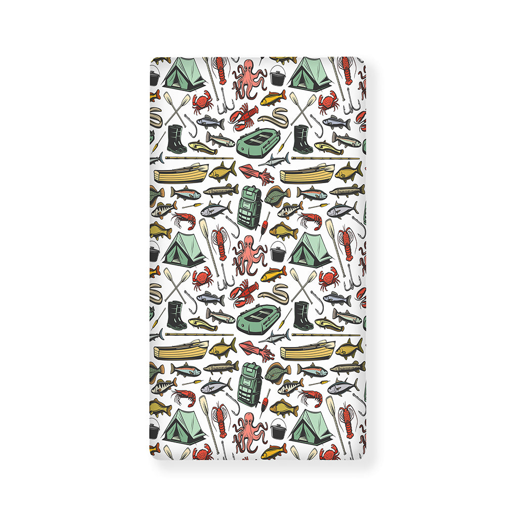Fishing Equipment Pattern Print Baby Crib Sheet
