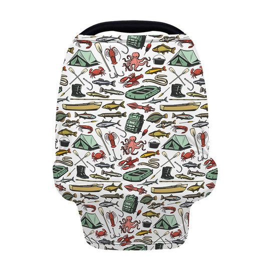 Fishing Equipment Pattern Print Baby Seat Cover