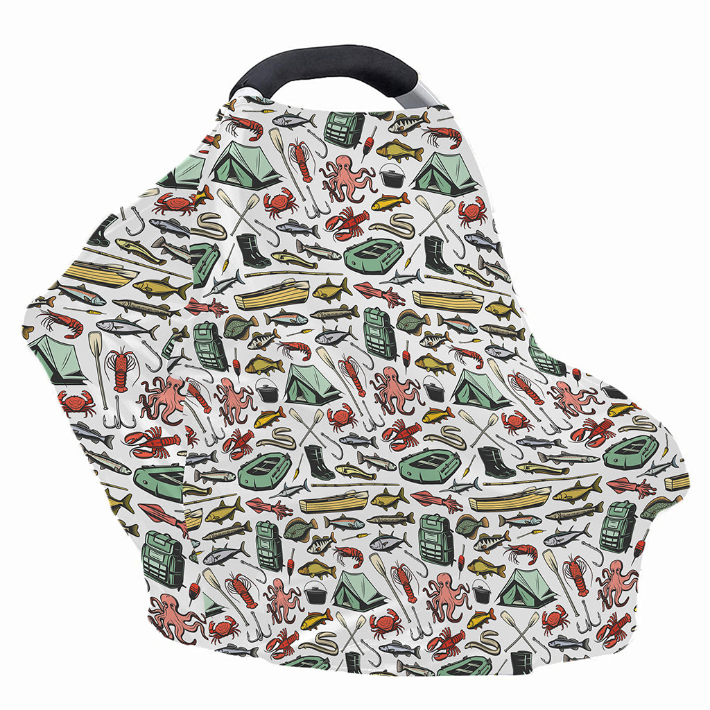 Fishing Equipment Pattern Print Baby Seat Cover