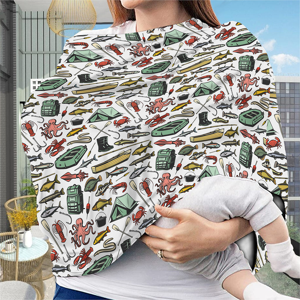 Fishing Equipment Pattern Print Baby Seat Cover