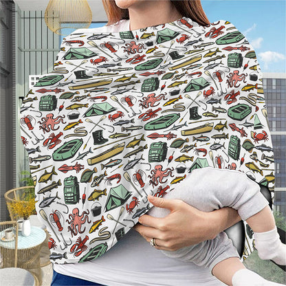 Fishing Equipment Pattern Print Baby Seat Cover