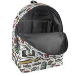 Fishing Equipment Pattern Print Backpack