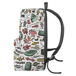 Fishing Equipment Pattern Print Backpack