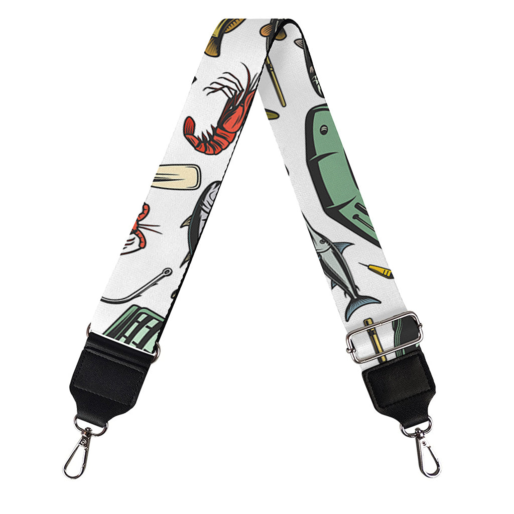 Fishing Equipment Pattern Print Bag Strap