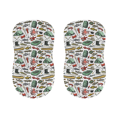 Fishing Equipment Pattern Print Bar Stool Covers