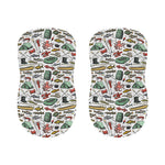 Fishing Equipment Pattern Print Bar Stool Covers