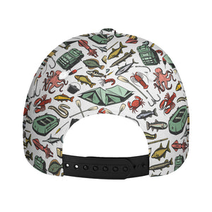 Fishing Equipment Pattern Print Baseball Cap