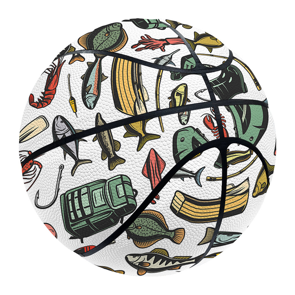 Fishing Equipment Pattern Print Basketball