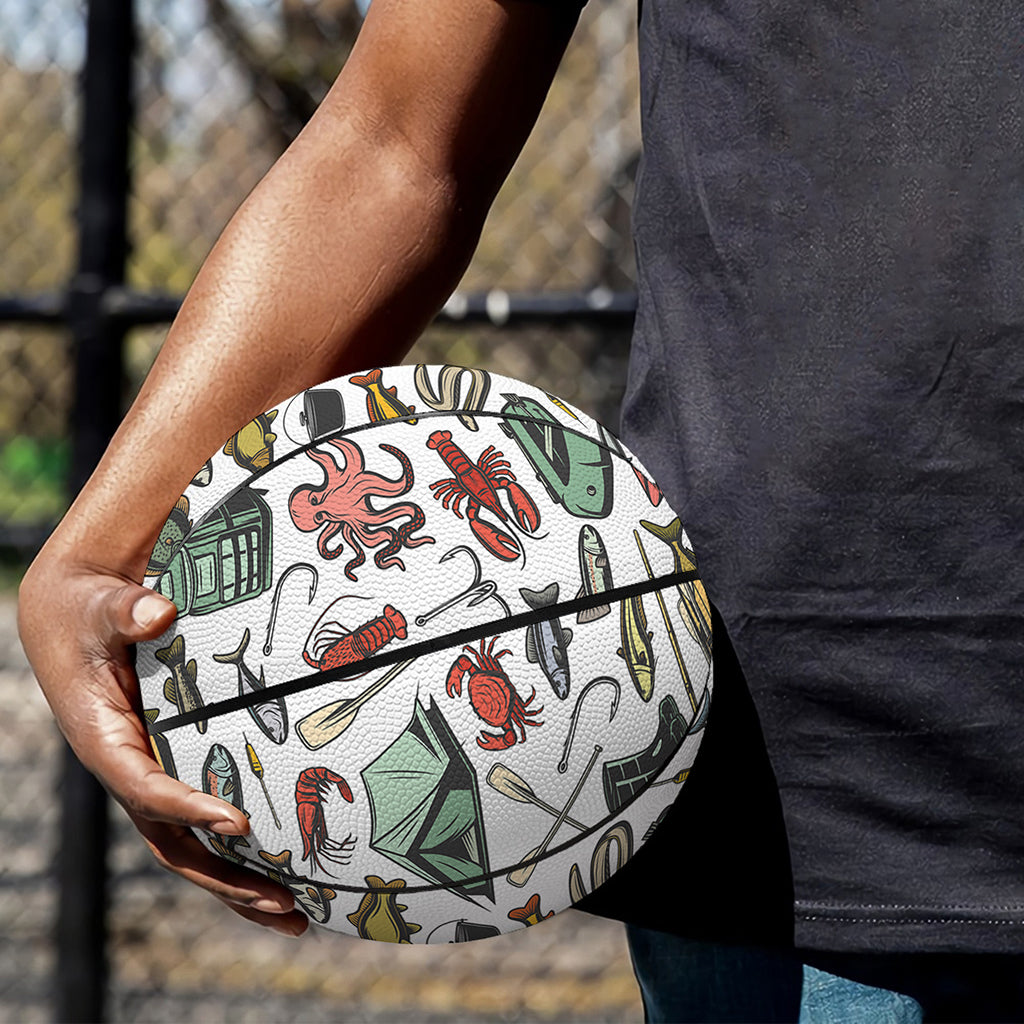 Fishing Equipment Pattern Print Basketball