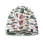 Fishing Equipment Pattern Print Beanie