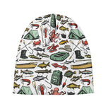Fishing Equipment Pattern Print Beanie