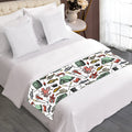 Fishing Equipment Pattern Print Bed Runner