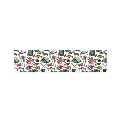 Fishing Equipment Pattern Print Bed Runner