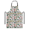 Fishing Equipment Pattern Print Bib Apron With Pocket