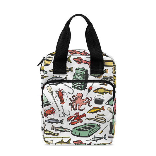 Fishing Equipment Pattern Print Bible Tote Bag