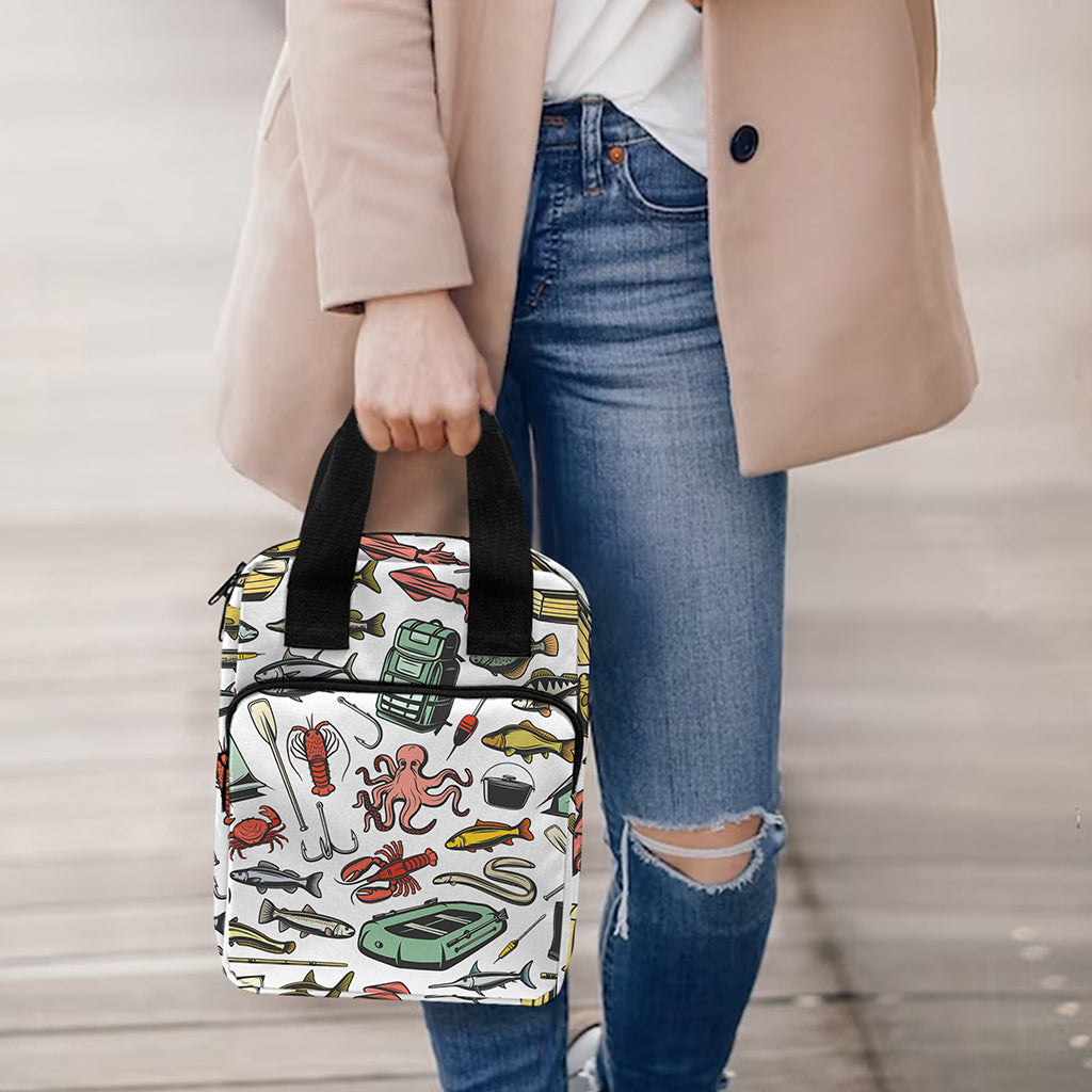 Fishing Equipment Pattern Print Bible Tote Bag