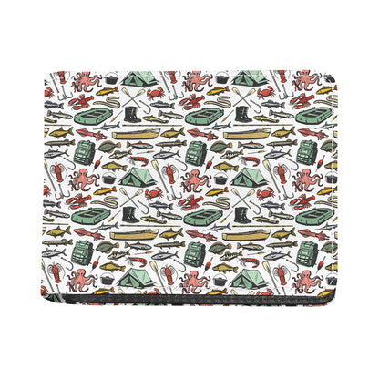 Fishing Equipment Pattern Print Bifold Wallet