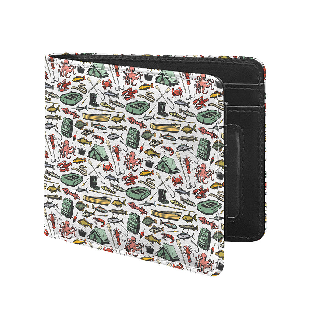 Fishing Equipment Pattern Print Bifold Wallet