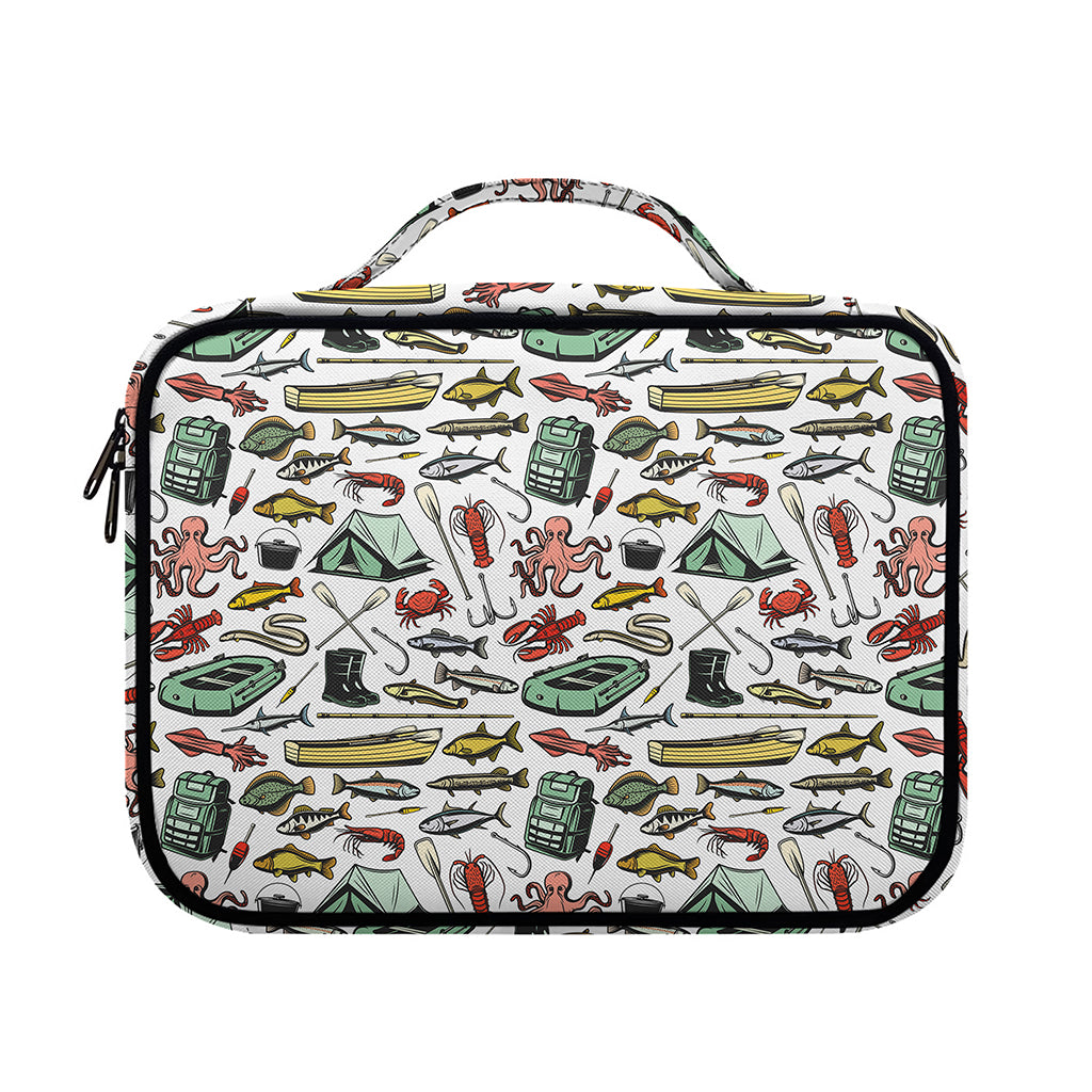Fishing Equipment Pattern Print Briefcase Bible Bag