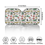 Fishing Equipment Pattern Print Car Windshield Sun Shade