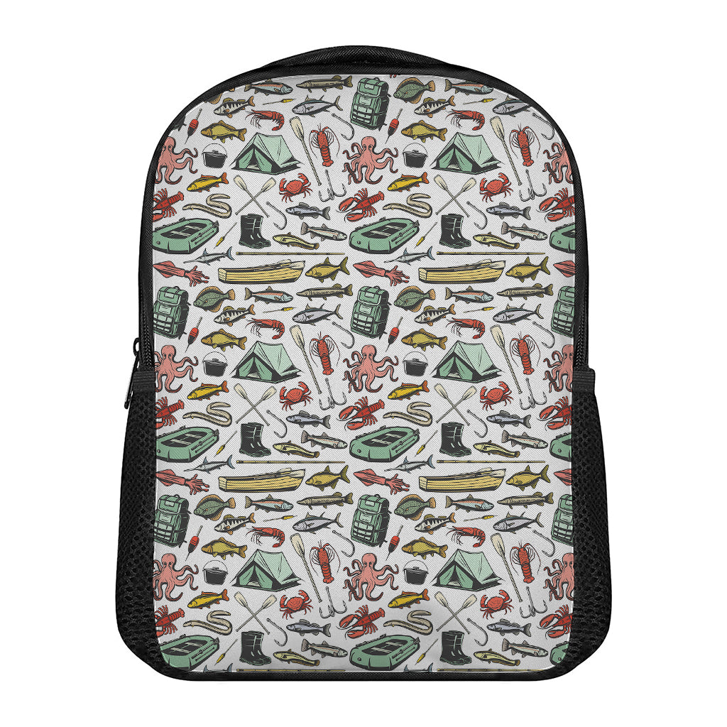 Fishing Equipment Pattern Print Casual Backpack