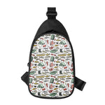 Fishing Equipment Pattern Print Chest Bag