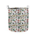 Fishing Equipment Pattern Print Collapsible Laundry Basket
