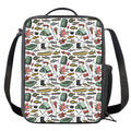 Fishing Equipment Pattern Print Crossbody Lunch Bag
