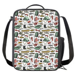 Fishing Equipment Pattern Print Crossbody Lunch Bag