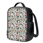 Fishing Equipment Pattern Print Crossbody Lunch Bag