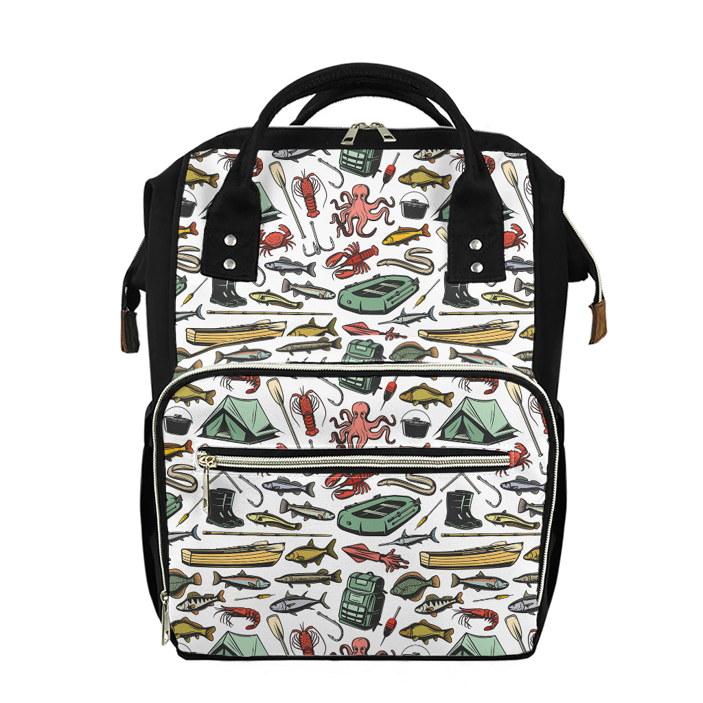 Fishing Equipment Pattern Print Diaper Bag