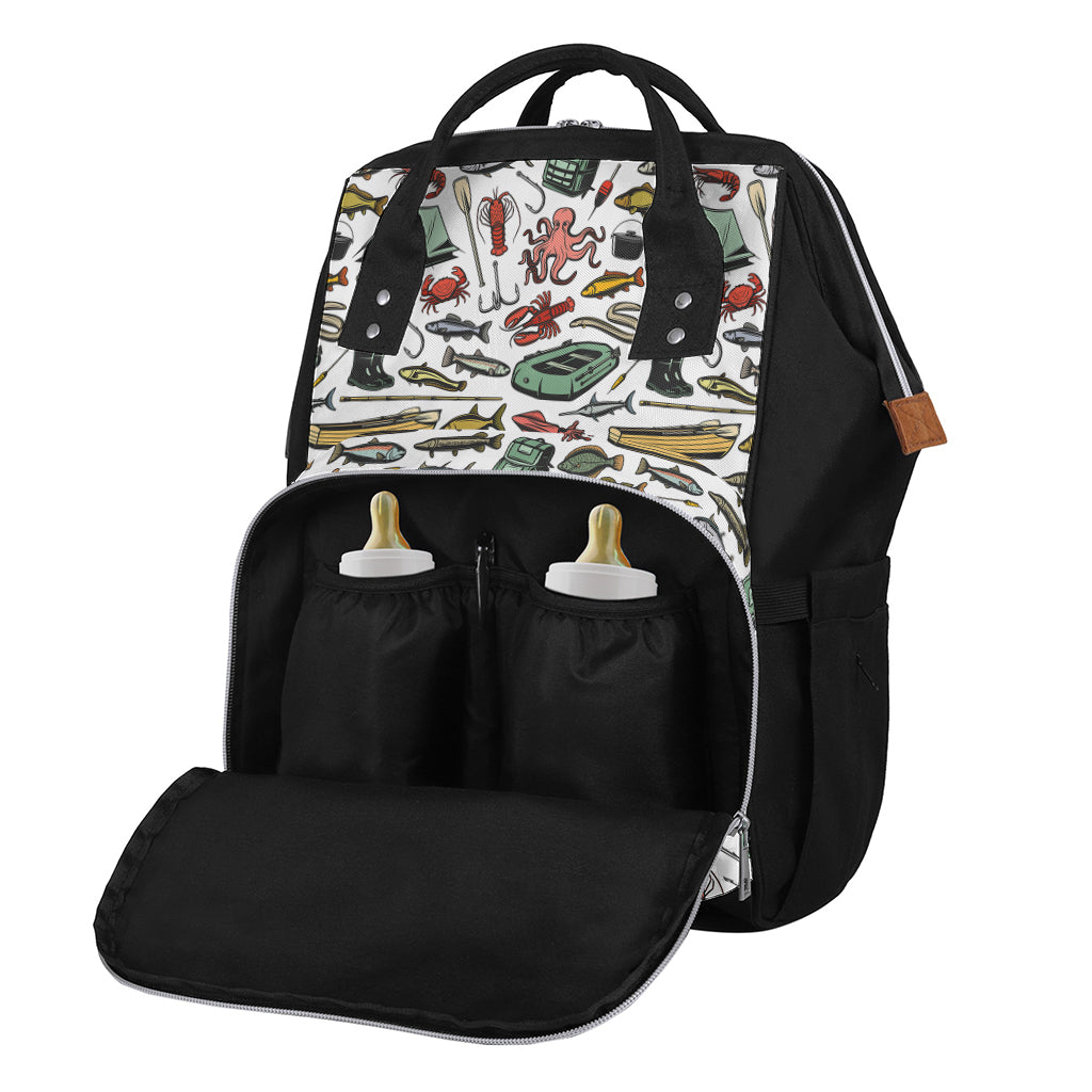 Fishing Equipment Pattern Print Diaper Bag