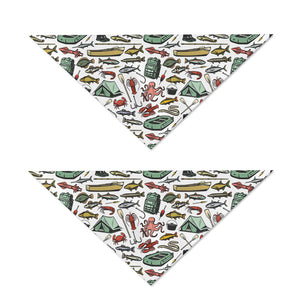 Fishing Equipment Pattern Print Dog Bandana