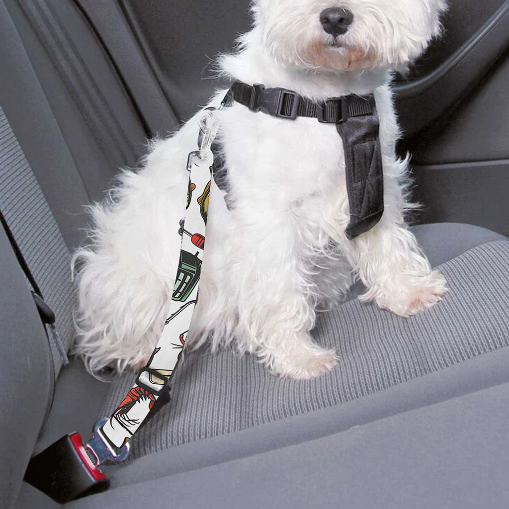 Fishing Equipment Pattern Print Dog Seat Belt