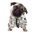 Fishing Equipment Pattern Print Dog Zip Up Hoodie
