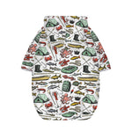Fishing Equipment Pattern Print Dog Zip Up Hoodie