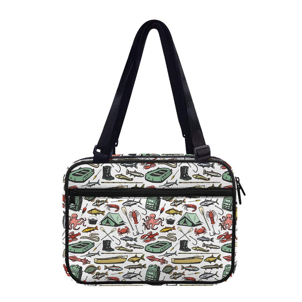 Fishing Equipment Pattern Print Double Strap Bible Bag